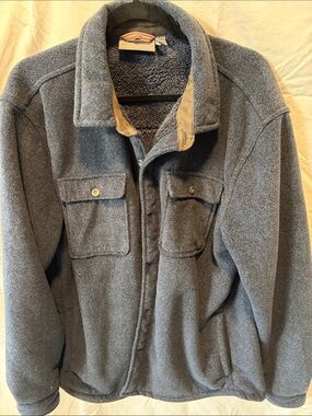 Men's Gray Sherpa-Lined Field Jacket with Cord Trim